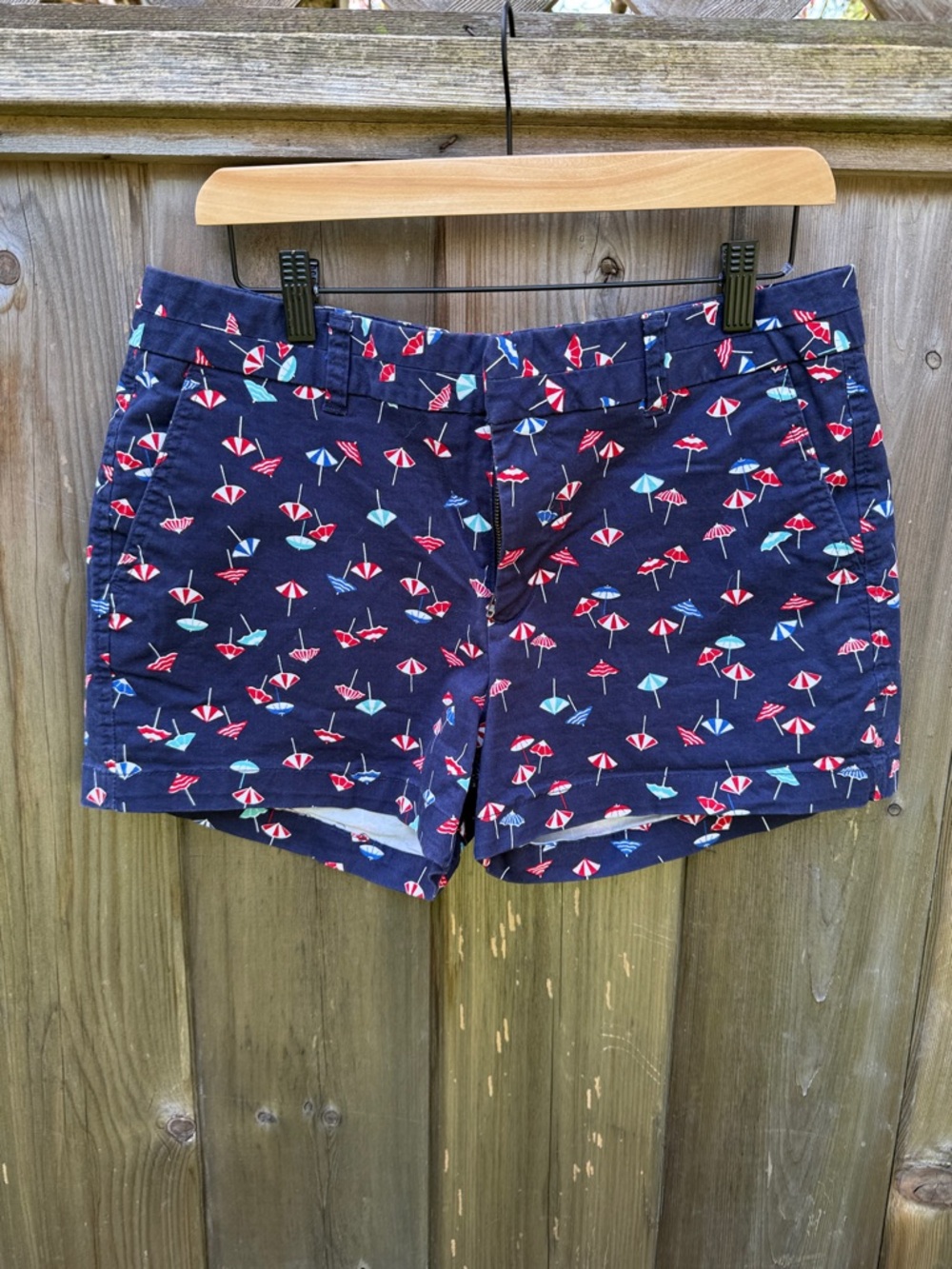 GAP Navy Blue Shorts with Red and Light Blue Umbrella Print